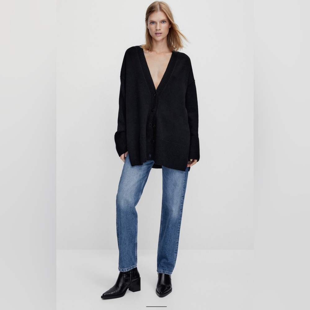 Massimo Dutti WOOL CASHMERE BLEND V-NECK CARDIGAN